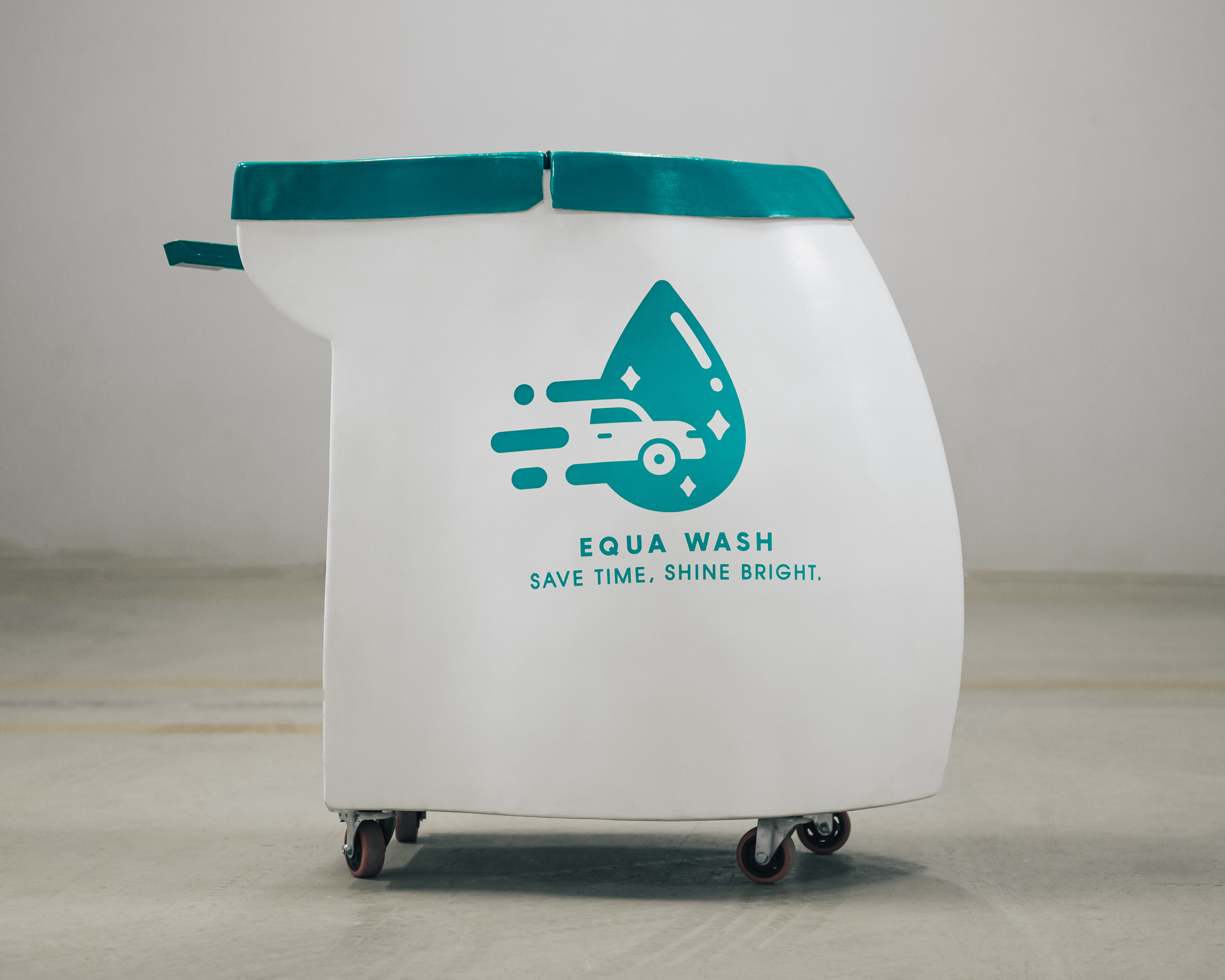 The Equa Wash cart on a clean background — a compact mobile car-washing unit